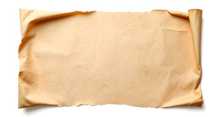 Obraz premium Rolled old paper texture isolated on white background isolated on transparent background