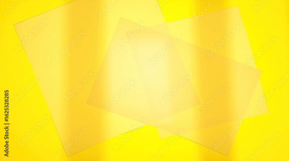 Poster abstract geometric translucent washi patterns, image on an abstract yellow background