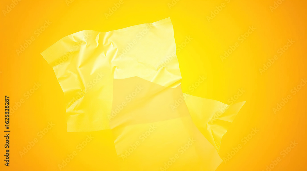 Poster abstract geometric translucent washi patterns, image on an abstract yellow background