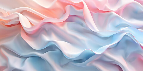Obraz premium Pastel-hued fabric waves creating a serene gradient effect 