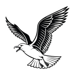 Obraz premium Dove of peace eagle and dove vector illustration flying bird silhouette design