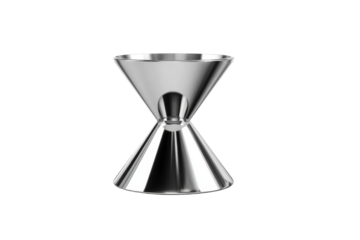 A silver object with a curved shape