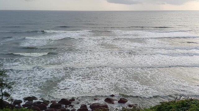 Goa beach in monsoon time. cabe de rama beach.