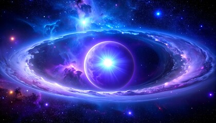 Obraz premium Stunning Cosmic Nebula: Vibrant Galaxy Core with Glowing Energy