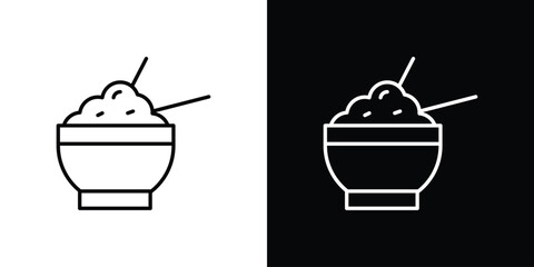 Rice bowl icon symbol template for graphic and web design collection logo vector illustration