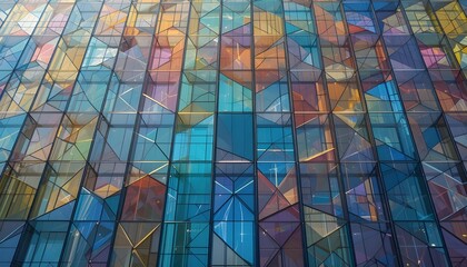 Colorful Geometric Glass Building Facade