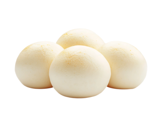 Four steamed buns isolated on white background isolated on transparent background
