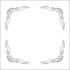 Elegant black and white monochrome ornamental border with snitch for greeting cards, banners, invitations. Snitch frame Vector frame for all sizes and formats. Isolated vector illustration.	
