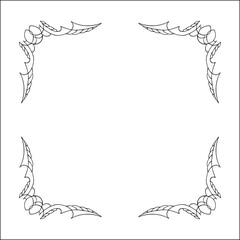 Elegant black and white monochrome ornamental border with snitch for greeting cards, banners, invitations. Snitch frame Vector frame for all sizes and formats. Isolated vector illustration.	
