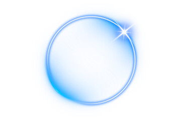 Abstract Blue Orb with Glowing White Circle and Starburst: Energetic, Modern Design Element