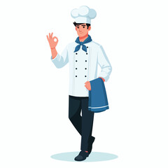 vector image of a full body male chef