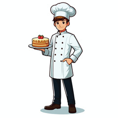vector image of a full body male chef