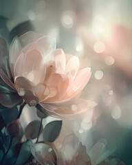 Delicate Pink Rose Flower Close Up