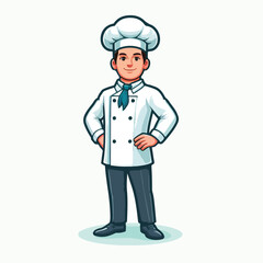 vector image of a full body male chef