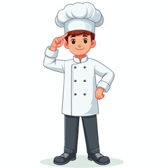 vector image of a full body male chef