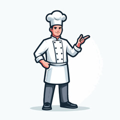 vector image of a full body male chef