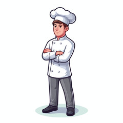 vector image of a full body male chef