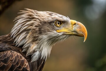 Obraz premium Majestic Bald Eagle Head in Profile at Wildlife Refuge