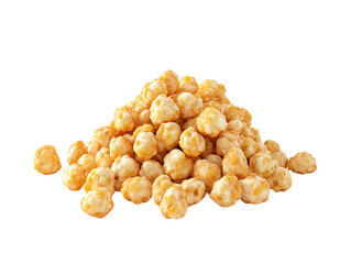 Pile of caramel popcorn isolated on white background isolated on transparent background