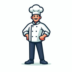 vector image of a full body male chef