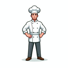 vector image of a full body male chef