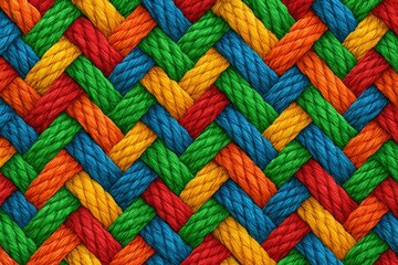 Handcrafted Twine Seamless Repeat: Jute Rope Weave Background with Textured Details