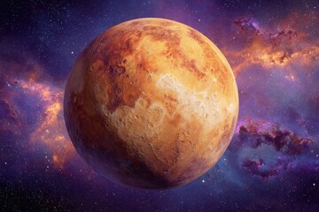 Naklejka premium Detailed Image Of Mars Planet In Space