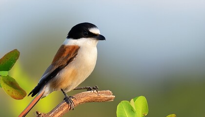Obraz premium black faced cuckoo shrike perched on a branch