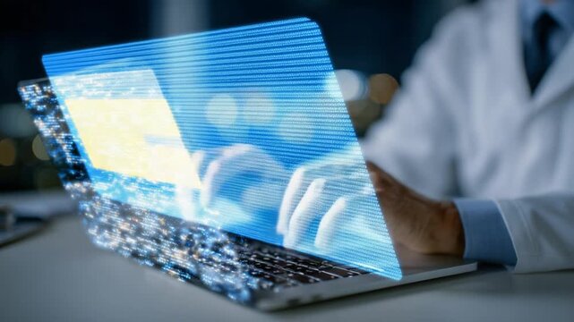 AI assistant hologram aids professionals with automated scheduling and task reminders, enhancing productivity.