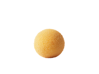 Yellow textured sphere isolated on transparent background