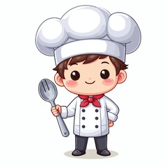 vector image of a cute little chef