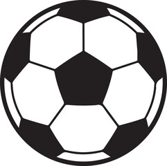 Classic black and white soccer ball illustration perfect for sports and athletic design projects vector graphic element