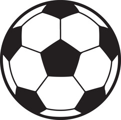 Soccer Ball Illustration Classic Black and White Design Sports and Recreation Equipment for Team Games