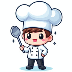 vector image of a cute little chef