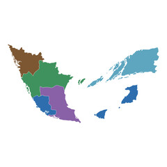 Obraz premium Multi- Colored Map of Indonesia Archipelago geography country