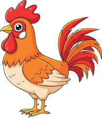 Cartoon Rooster Vector Illustration