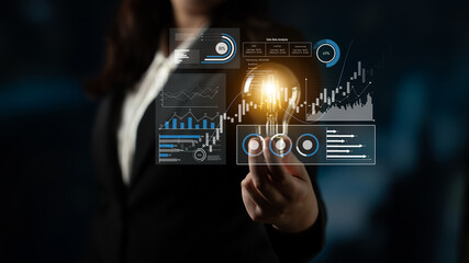 Sales data analysis dashboard showing performance, trends, and insights. Sales data tracks growth,...