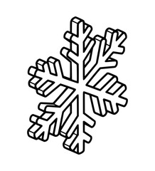 Isometric Snowflake Line Art