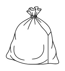 Isometric Trash Bag Line Art