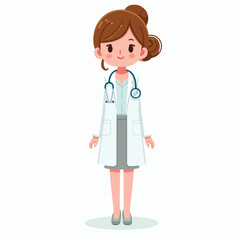 Fototapeta premium vector image of a full body female doctor