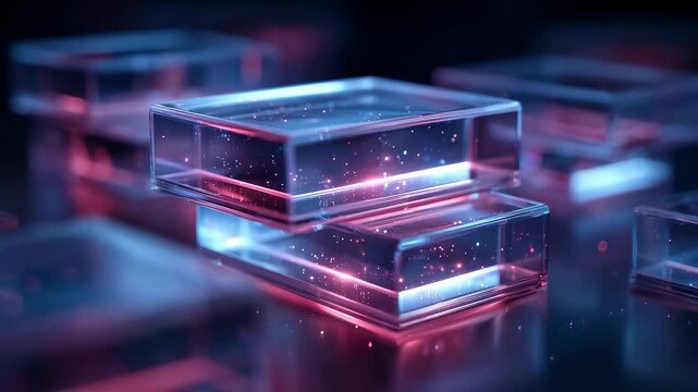 Technological Glass Cube Data Visualization Presentation