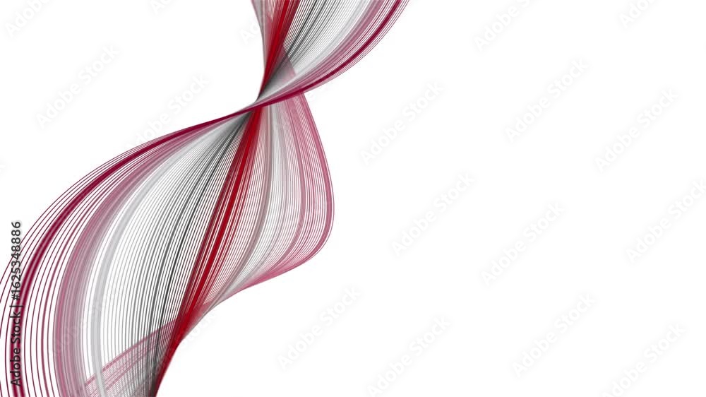 Poster fantastic video animation with stripe wave object in slow motion and space for text, 4096x2304 loop 