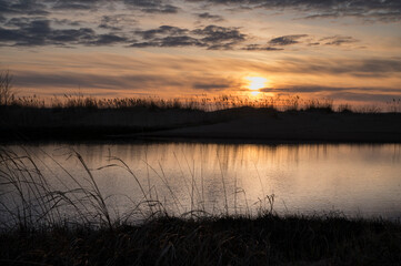 sunset at the beach. Kalajoki, Finland