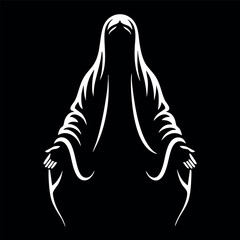 Virgin Mary Vector illustration, Mother Of God Clipart Design, mother of Jesus Art