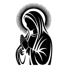 Virgin Mary Vector illustration, Mother Of God Clipart Design, mother of Jesus Art
