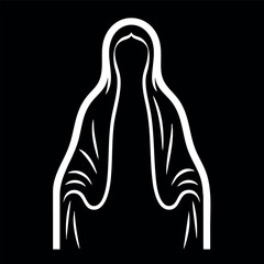 Virgin Mary Vector illustration, Mother Of God Clipart Design, mother of Jesus Art