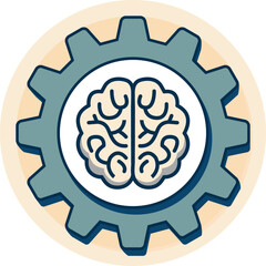 Mechanical brain with gears, artificial intelligence integration, concept of technology and cognitive engineering, machine learning, industrial mind design, innovation in science and automation

