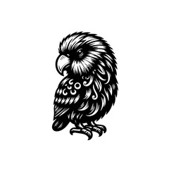Obraz premium Stylized Black and White Eagle Illustration.