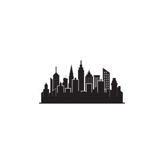Naklejka premium Modern black City Skyline Silhouette Vector