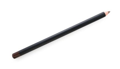 One brown eyebrow pencil isolated on white, top view